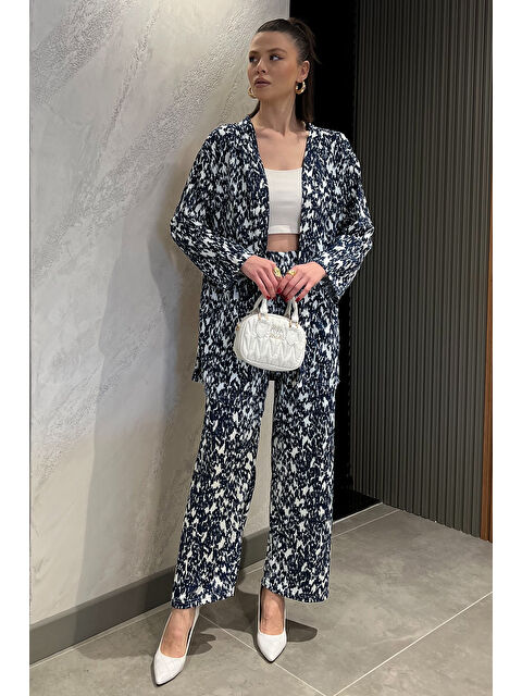 Gülseli Kadın Desenli Kimono Pantolon İkili Takım - S000365064-21164