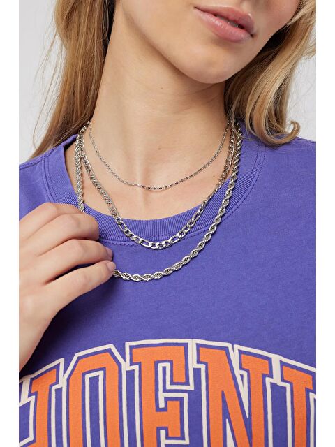 New Obsessions Gümüş Kaplama 3'lü Zincir Kombin Kolye - S000321318-18105