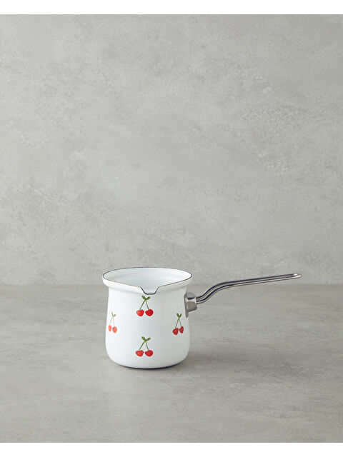 English Home Cherry Dream Emaye Cezve 10 cm Beyaz - S000497587-20063