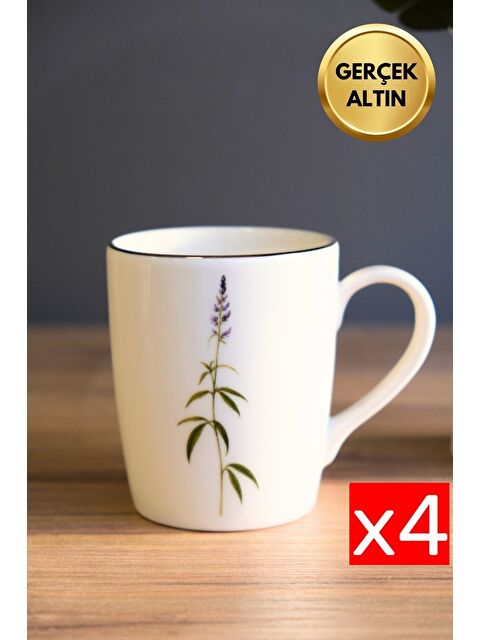 TABAK EVİ Porselen Natura Salkım Kulplu Mug Kupa 9cm 220ml 4 lü - S000484639-23173