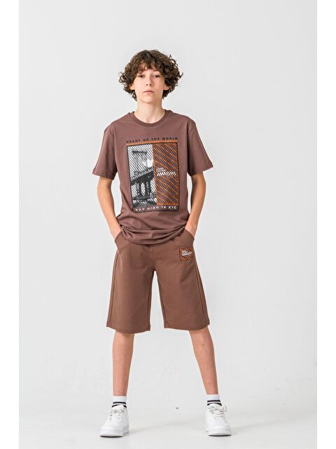 Mışıl Kids Heart Of The World Baskılı Cep Altı New York Amazing City Baskılı Erkek Çocuk Şort - Tişört Takımı - S000513751-19413