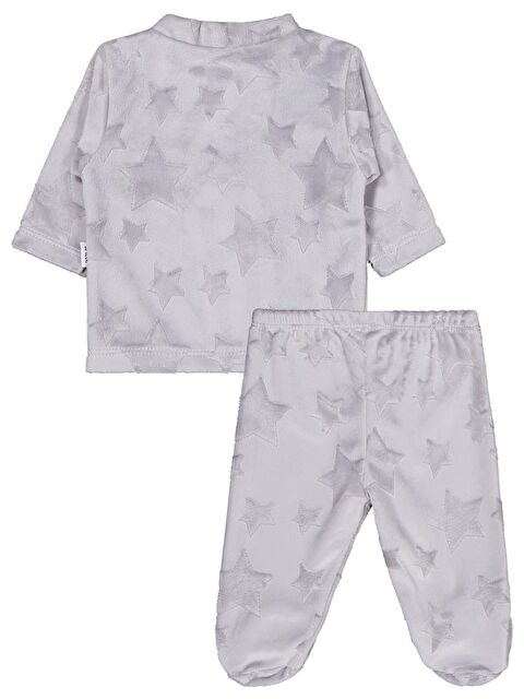 Minidamla Filli Nakış Patikli 2Li 1-6 Ay Pijama Takımı - Gri 1-3 Ay - S000484215-20600