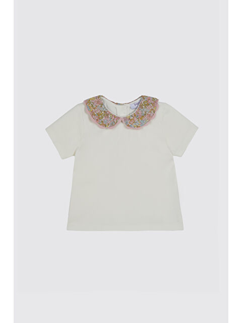 Panço Liberty Kumaş Bebe Yaka Kız Bebek Tişört - S000510519-19965