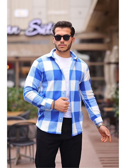 Comstar Erkek Kare Desen Polar Rahat Kalıp Gömlek