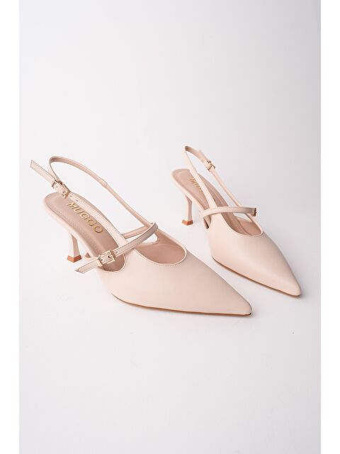 Muggo ANJELA Kemer Detaylı Sivri Burun Arkası Açık Kadın Topuklu Ayakkabı - S000513755-26407