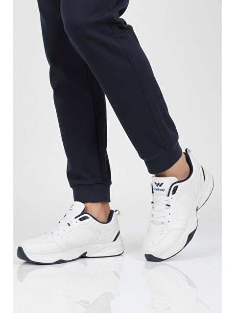 Walkway Beyaz Lacivert Kaymaz Taban Erkek Spor Ayakkabı Erya M