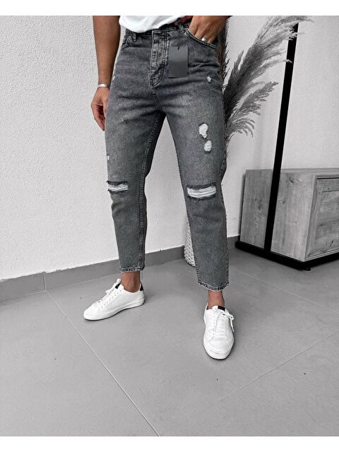 Jane's Erkek Füme Yırtık Detaylı Mom Jean