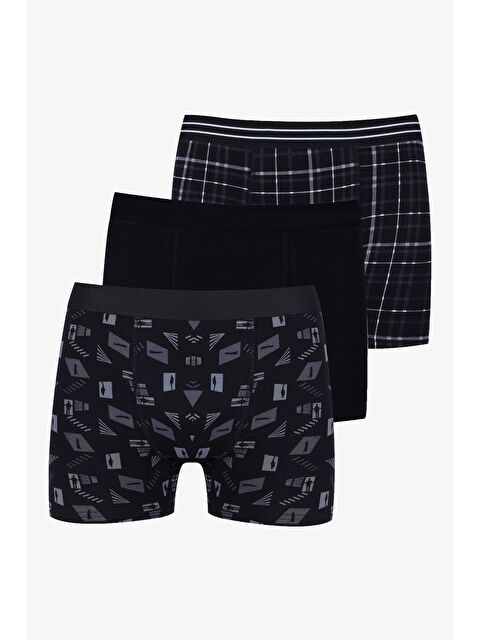 Koza İç Giyim Erkek 3'lü Pamuklu Elastanlı Boxer - S000253032-37491