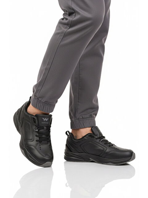 Walkway Siyah Bağcıklı Kaymaz Taban Erkek Spor Ayakkabı Erya M