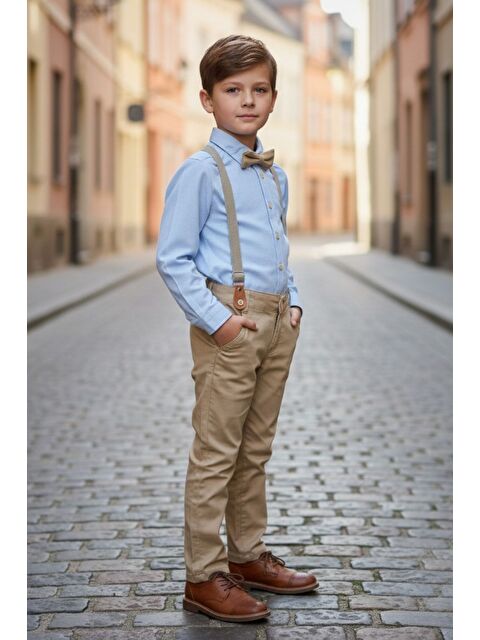 Pina Kids Erkek Çocuk Papyonlu Askılı İkili Takım - S000497573-4557