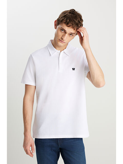 Wrangler Regular Fit Normal Kesim Beyaz Polo Yaka Tişört - S000470322-20063