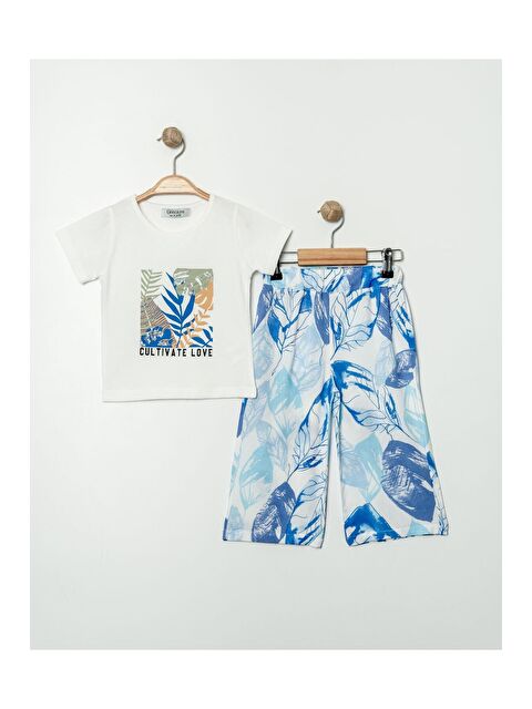 Kidex's Tatlı Çiçek Desenli Oversize Rahat Kesim Kız Bebek Takımı