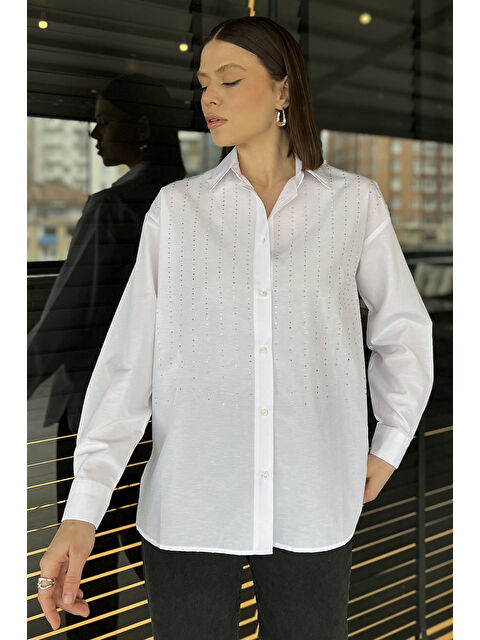 Gülseli Kadın Uzun Kol Taşlı Gömlek - S000365067-20063