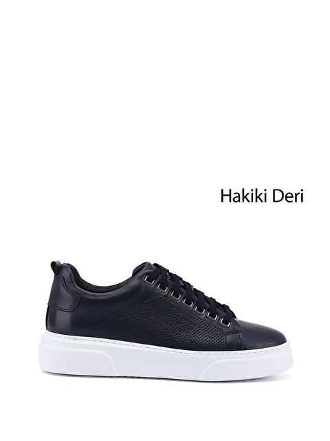 GÖNDERİ(R) Erkek AÇIK LACİVERT Bağcıklı Hakiki Deri Sneaker