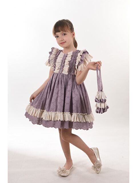 Mialora Kız Çocuk Kısa Elbise_M2326 - S000371449-17878