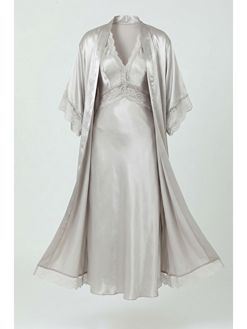 BONDY Saten 2 Li Set Uzun VİZON