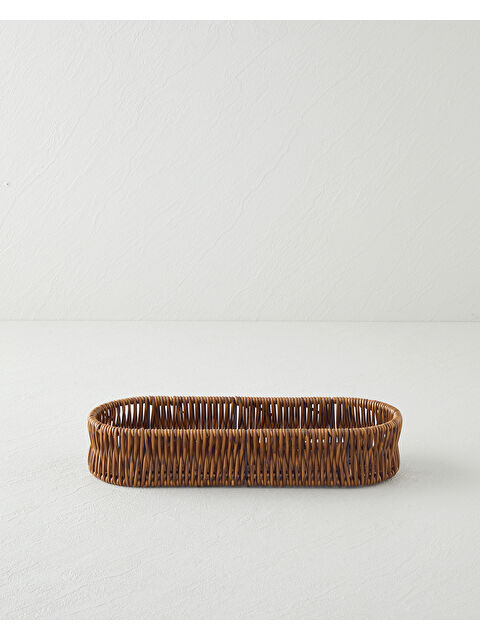 English Home Crustic Plastik Ekmek Sepeti 28x10x5 cm Kahverengi - S000500194-19413