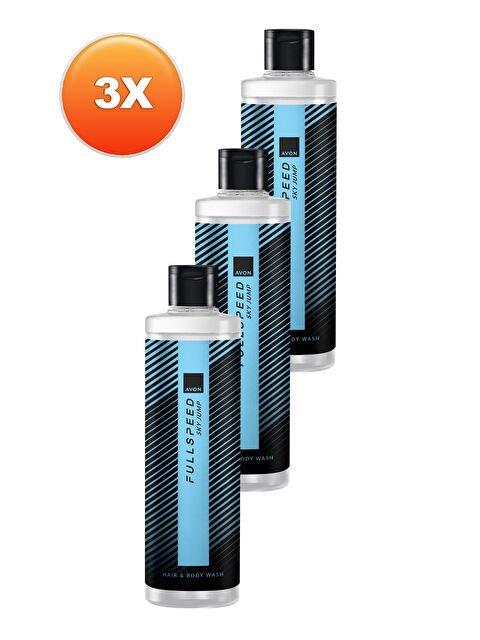 AVON Full Speed Sky Jump Saç ve Vücut Şampuanı 250ml Üçlü Paket - S000412270-10231