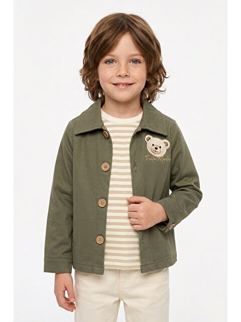 Fullamoda %100 Pamuk Ayıcık Baskılı Çizgili Erkek Çocuk 2 Li Takım - S000521230-18547