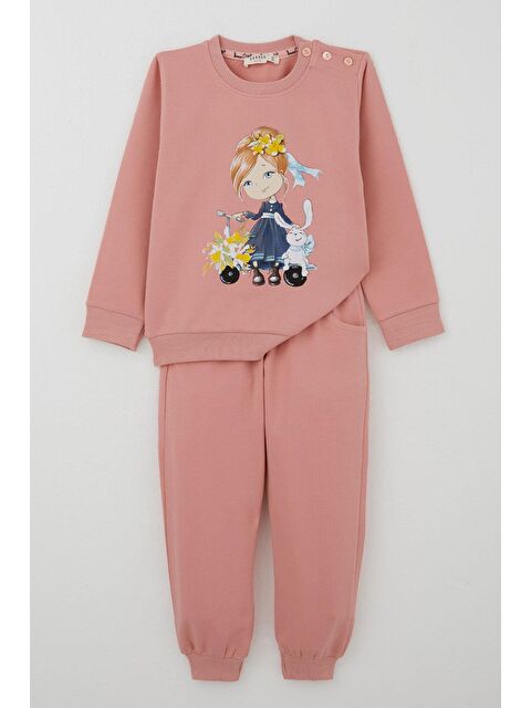 Breeze Kız Çocuk Eşofman Takım Scooter Kız Baskılı Gülkurusu (1.5-3 Yaş) - S000433326-20028