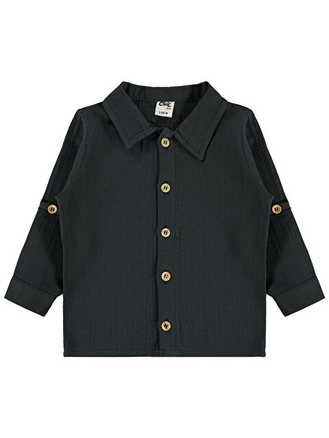 Civil Baby Müslin Uzun Kol 6-18 Ay Gömlek - Gri 9-12 Ay - S000526324-29666