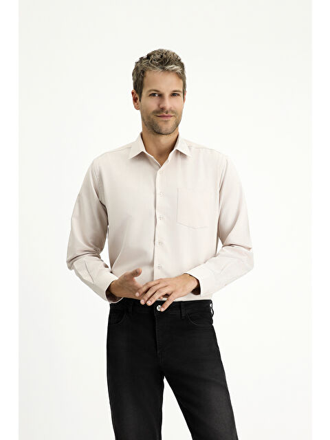 Kiğılı Uzun Kol Regular Fit Klasik Yaka Oxford Pamuklu Kolay Ütülenebilir Büyük Beden Gömlek - S000405671-19928