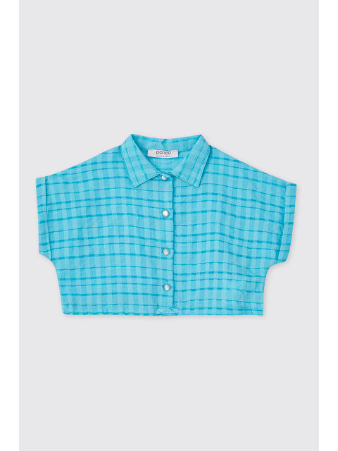 Panço Kız Bebek Turkuaz Gömlek