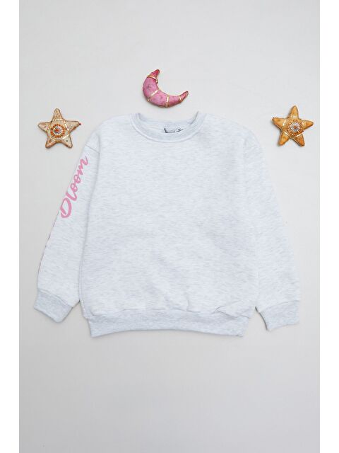 Fullamoda 3 İplik Kolu Yazı Baskılı Kız Çocuk Sweatshirt - S000440410-74