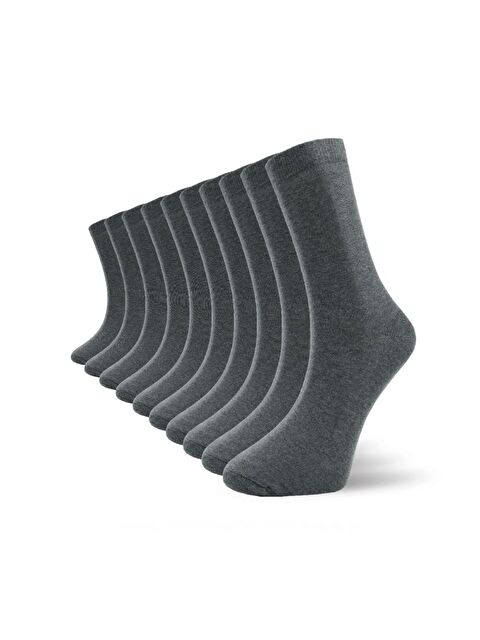 Formo 10'lu Erkek Gri Pamuklu Yüksek Kaliteli Yumuşak Nefes Alabilen Dayanıklı Premium Kutulu Soket Çorap - S000253963-20600