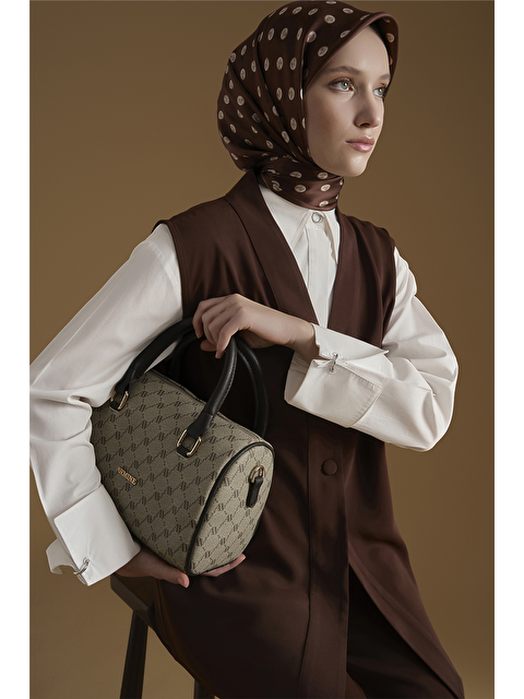 ARMİNE Düğmeli Oversize Yelek Acı Kahve