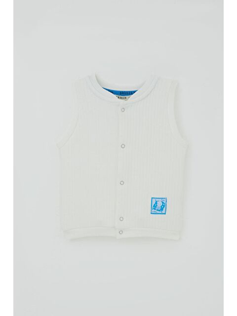 Breeze Erkek Bebek Yelek Çıtçıtlı Sevimli Bebek Armalı Ekru (4 Ay-4 Yaş) - S000517996-19965