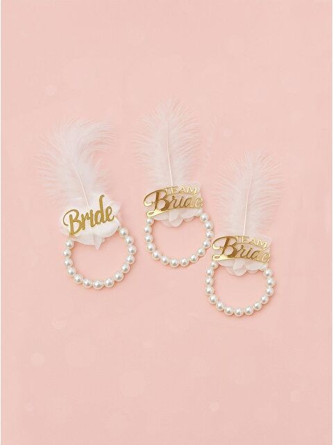 Parti Adresi İncili Nedime Bilekliği Bride Bileklik Bekarlığa Veda Partisi Aksesuar Seti Gold 10'lu - S000522744-19966