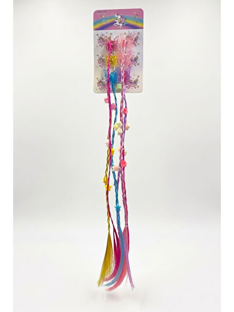 Le Mabelle Çok Renkli Saç Detaylı Kelebek ve Yıldız Figürlü 6'lı Kız Çocuk Mandal Toka