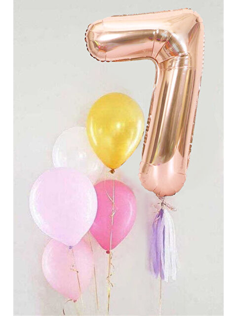 Le Mabelle Rose 7 Rakamı Püsküllü Balon Set - S000439252-20045