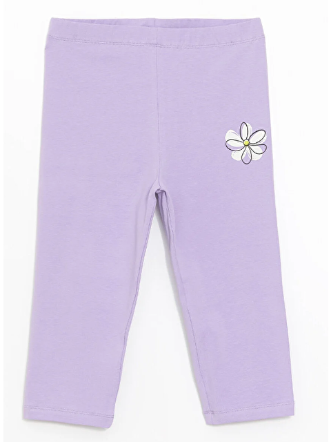 Chandraswear Kız Çocuk Baskılı Diz Altı Tayt Mor- Dillan - S000302673-20042