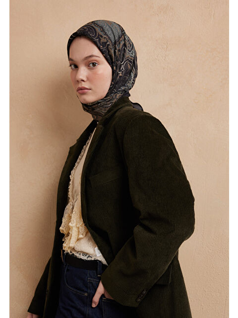 Fresh Scarfs Vera Desen Pamuk İpek Eşarp Siyah - S000423237-19351