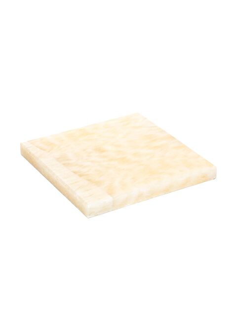 Missi Dekoratif Sunumluk Beyaz Dalgalar Doğal Mermer Taş - 20x20 cm - S000342004-20063