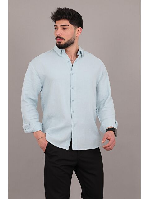 Stilkombin Oversize Müslin Yazlık Uzun Kol Gömlek MRS 202_40417
