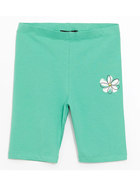 Chandraswear Kız Çocuk Baskılı Kısa Tayt Yeşil- Derek - S000302701-18194