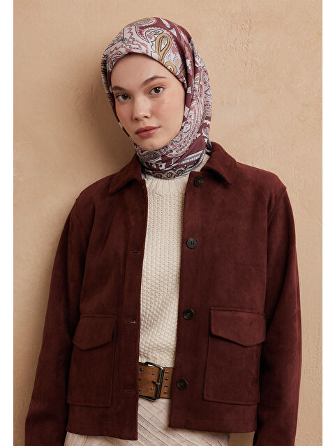 Fresh Scarfs Lena Desen Pamuk İpek Eşarp Vıntage Pembe - S000423155-20024