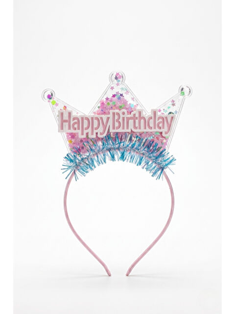 Le Mabelle Çok Renkli Pullu Happy Birthday Yazılı Kız Çocuk Parti Tacı