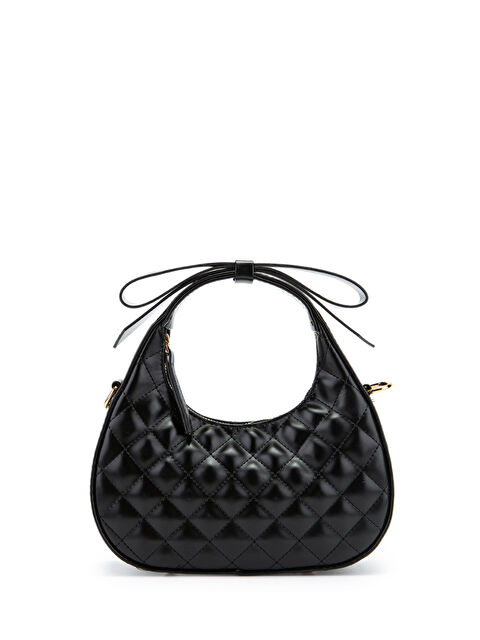 Minebag Fiyonk Askı Detaylı Mathilda Kadın Çapraz Çanta Siyah