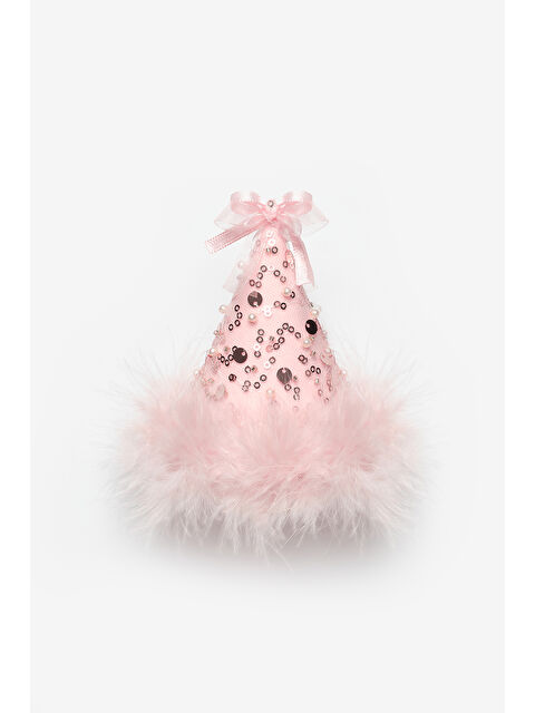 Le Mabelle Somon Fiyonk Detaylı Pullu Kız Çocuk Klipsli Doğum Günü Huni Taç - S000519044-24085