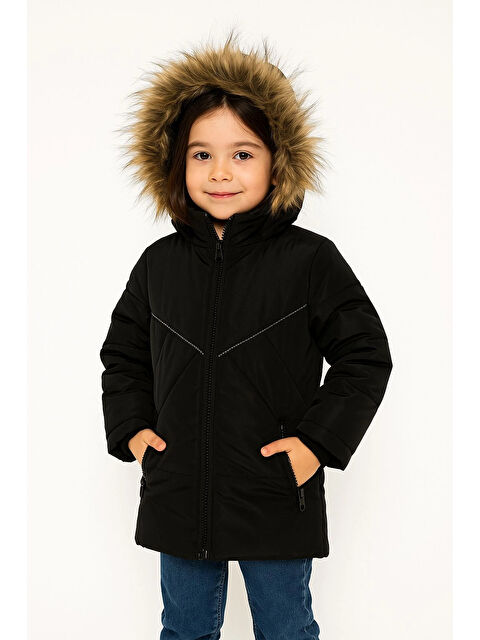 Myhanne Kapüşonlu Kışlık Kız Çocuk Mont 4200 - S000459304-19351