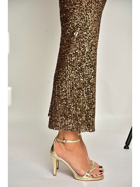 Fox Shoes Altın Kadın Topuklu Ayakkabı Y569716909 - S000517941-20076