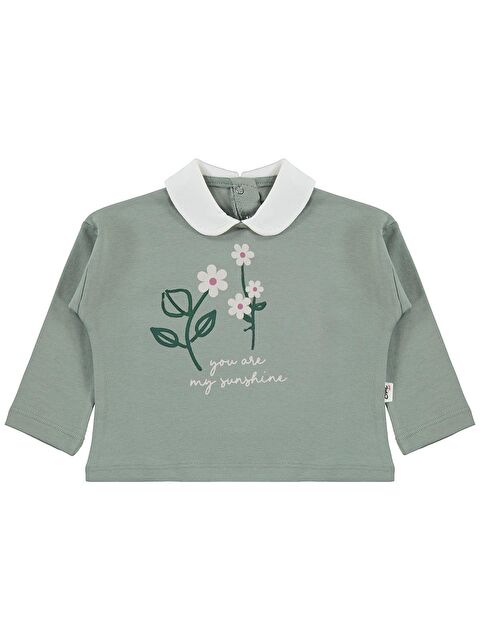 Civil Baby Çiçek Baskılı 6-18 Ay Sweatshirt - Yeşil 6-9 Ay - S000494701-14939