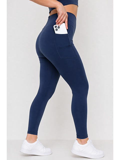 Formo Kadın Cepli Ekstra Yüksek Bel Dalgıç Kumaş Esnek Spor Rahat Günlük Tayt