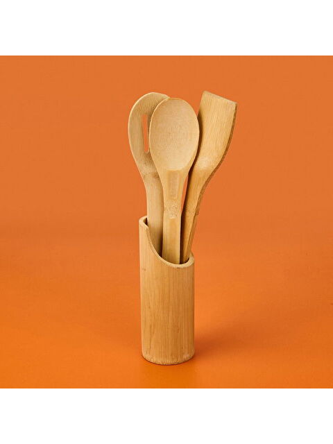 Arow 4'lü Ahşap Servis Seti - Açık Kahverengi - 20 cm - S000401946-17365