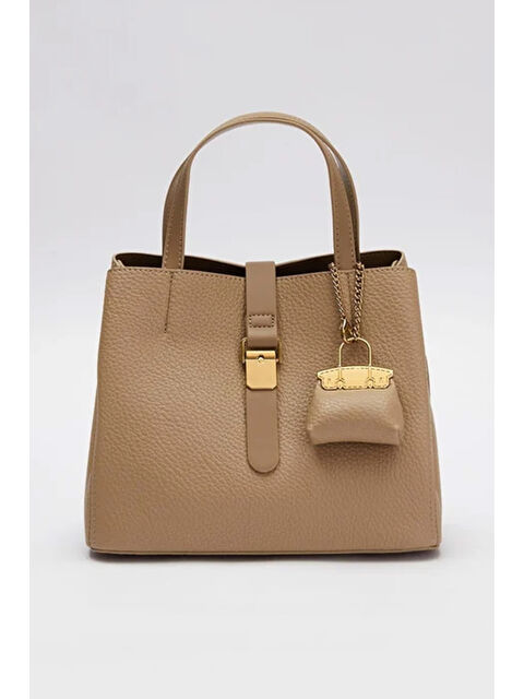 Remsa 3 Gözlü Ek Askılı Charm Detay Yumuşak Deri Çanta 930647 Vizon