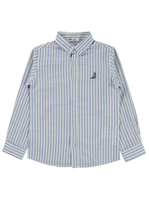 Civil Boys Nakışlı Gömlek 10-13 Yaş Gömlek - Mavi 13-14 Yaş - S000526332-17234